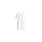 Free Assembly Women's Square Neck Eyelet Mini Dress, Breathable Cotton, Vivid White, Sizes XS-XXL