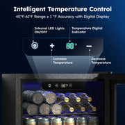 Simzlife Beverage Refrigerator, 68 Can Capacity, 1.9 Cu.ft Cooler with Reversible Glass Door, Removable Chrome Shelves, Digital Temperature Control, Black, JC-48UEL-F