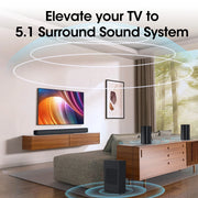 VEATOOL S60L 5.1ch Sound Bars with Wireless Subwoofer Black