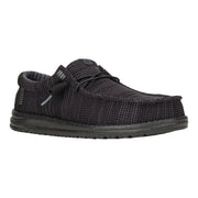 HEYDUDE Wally Stretch Sox Men's Loafers, Breathable Knit, Memory Foam Insole, Black, Size 8M, 41898-060