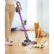 Hosaud Cordless Stick Vacuum Cleaner, 45000pa Suction, 550W Motor, 55min Runtime, 2600mAh Battery, Lightweight, Purple