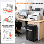 QUIETLEMON 100-Sheet Auto Feed Cross-Cut Paper Shredder, Heavy Duty, 8 Sheet Manual Feed, 4.5 Gallon Pullout Bin, Black, 0850080123