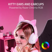 Razer Kraken Kitty V2 Wireless Bluetooth Gaming Headset, Over-Ear, Customizable Chroma RGB Lighting, TriForce 40mm Drivers, Noise-Cancelling Microphones, Lightweight, 40-Hour Battery, USB-C Charging, Black
