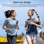 TPUFO Open Ear Wireless Earbuds with Active Noise Cancelling Mic, HiFi Stereo Sound, 48H Playtime, IP54 Waterproof, Black, X18