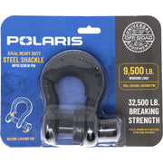 Polaris Heavy-Duty Steel Shackle, 3/4 in Diameter, 9,500 lbs Load Capacity, 32,500 lbs Break Strength, Secure 7/8 in Locking Pin