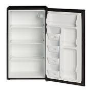 Arctic King ARM33A5ABB Compact Refrigerator, 3.3 Cu Ft Capacity, Single Door, Black Steel Finish, Automatic Defrost, Pocket Handle