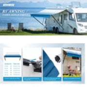 Kohree 19oz Heavy Duty Premium Grade Vinyl Fabric with Pull Strap for Camper, Blue Fade (Fabric 16'2
