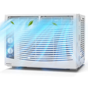 PhiloDeco Window Air Conditioner, 5000 BTU Cooling for Rooms up to 150 sq ft, Mechanical Controls, 2 Fan Speeds, 4-Way Air Direction, Washable Filter, Energy Efficient, White