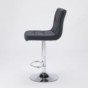 edx WMED-C-8100 Bar Stools Set of 2, PU Leather Upholstery, 360-Degree Swivel, Adjustable Height, Black