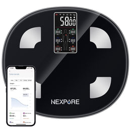 NEXPURE NEXPURE-CF580 Smart Digital Bathroom Scale, NEXPURE Smart Scale with 8-in-1 VA Display, BMI & 25 Health Metrics