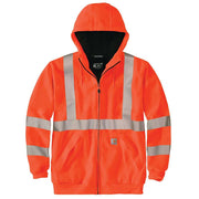 Carhartt Men's High Visibility Thermal Lined Full Zip Sweatshirt, Loose Fit, Brite Orange, Medium, 104988