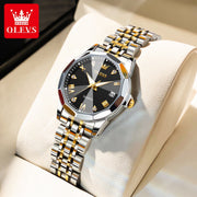 OLEVS 99W-31 Women's Luxury Casual Dress Watch, Analog Quartz Movement, Two-Tone Gold-Plated Stainless Steel Strap