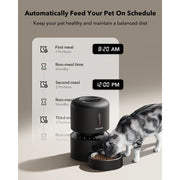 Petlibro Granary Stainless Steel 5L Automatic Dog and Cat Feeder with Voice Recorder, Programmable 6 Meals, Freshness Preservation, Black
