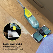 Shark VACMOP Reveal Cordless Hard Floor Cleaner Vacuum and Spray Mop with Dirt-Reveal Illumination, 4 Disposable Pads, 12oz Pet Multi-Surface Cleaning Solution, VM401