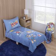 PAW Patrol Toddler Bedding Set, Pups at Play Design, Blue, 3-Piece Comforter Set for Standard Toddler Bed, 8563576R