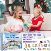 PickMora Gift 101822393 Bath Bombs for Kids, 20 Pack Handmade Natural Organic with Surprise Animal Toys, Assorted Scents, Gift Box