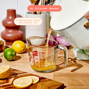 Made By Gather Beautiful 8 Quart Ceramic Non-Stick Stock Pot with Strainer Lid, White Icing