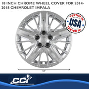 Coast to Coast Automotive Hubcaps, 18 Inch Chrome Plated Plastic, 5 Split Spoke, Set of 4, IWC47218C