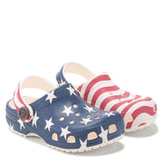 Crocs Classic American Flag Clogs for Kids - Red/White/Blue - 10 Kids