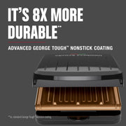 George Foreman 2-Serving Contact Grill, 1500W, Advanced Nonstick Plates, Adjustable Angle, Drip Tray, Black