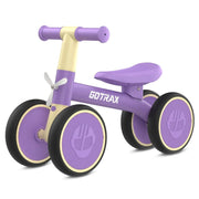 Gotrax BA1 Baby Balance Bike, 4 Wheels, 7 in EVA Silent Wheels, Sturdy Steel Alloy Frame, Ergonomic Soft Seat, Lightweight, Quick Assembly, Black