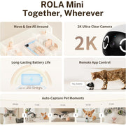 Enabot ROLA Mini 2K QHD Camera and up to 25 Days Battery Life, Built-in Call Button with 2 way voices
