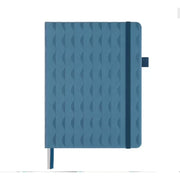 &and per Se Bullet Dotted Journal Notebook A5 Hardcover Leather 3 Sheets of Stickers Included (blue)