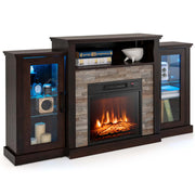 Costway FP10181US-CF Fireplace TV Stand with Led Lights & 18