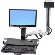 Ergotron StyleView Sit-Stand Combo Arm Extender, Polished Aluminum, Adjustable Single Arm, 17 in Reach Increase, Pan 180 Articulation, 45-261-026