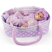 Babeside Lifelike Reborn Baby Doll, 17 Inch, Soft Vinyl and Cloth Body, Realistic Newborn Girl with Bassinet and Feeding Kit