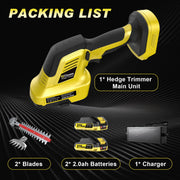 Gisam Cordless Electric Hedge Trimmer, 2-in-1 Dual Blade, 21V Battery Powered, 12.59 in SK5 Steel Blades, Lightweight 6.8 lb, Includes 2 x 2.0Ah Batteries and Charger
