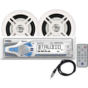 DUAL MCP1337BT Bluetooth with 2Spkrs WHT Two Way Radio Antennas, White