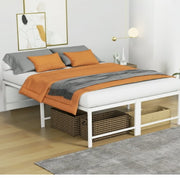 Nefoso Full Bed Frame 18 Inch Tall Heavy Duty Metal Platform Bed Frame No Box Spring Needed White