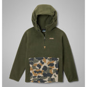 Columbia Boys PHG Half Zip Fleece Pullover, Surplus Green Fossil Delta Hunt Camo