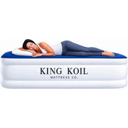 King Koil KK16C1BU29505 Luxury Twin Air Mattress with Built-in High Speed Pump for Camping, Home & Guests - Twin Size