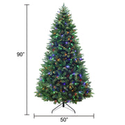 Holiday Time 7.5 ft Pre-Lit Amherst Spruce Green Artificial Christmas Tree, 400 Color-Changing LED