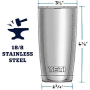 YETI Rambler Tumbler with MagSlider Lid, 20 oz., Black - Dishwasher Safe