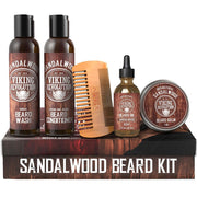 Viking Revolution Beard Care Kit, Ultimate Conditioner Set with Wash, Conditioner, Oil, Balm, Dual-Action Comb, Sandalwood Scent