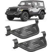 ChengXin Rock Rails Side Steps Running Boards, High-Strength Galvanized Steel, Black, Fit for 2018-2025 Jeep Wrangler 2 Door and 2020-2025 Gladiator 2 Door