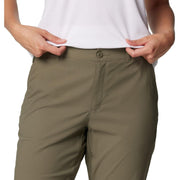 Columbia Leslie Falls Pant II Women's Hiking Pants, Omni-Shield Water Repellent, Stone Green, Size 12 Long, Mid Rise, 208708