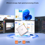 NIPOGI E2 Mini Business Desktop Computer, Intel Alder Lake N95 Processor, 16GB DDR4 RAM, 512GB SSD, Windows 11 Pro, Silver
