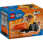 LEGO City Rides Construction Loader Building Toy with Backhoe, Loader Bucket, Minifigure, 61 Pieces, Multicolor 6581045