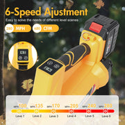 BAOKALER Leaf Blower Cordless, 21V Electric Leaf Blower with 2X6.0 Ah Battery & Charger, Yellow/Black