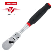 Craftsman V-Series 1/2 in Drive Comfort Grip Flex Head Ratchet, 96-Tooth, 180 Degree Articulating, CMMT86335V