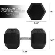 BalanceFrom Rubber Encased Hex Dumbbells, 90 lbs Single, Black