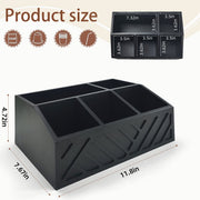 Kabuer Coffee Station Organizer, Wooden Countertop Coffee Bar Storage with 6 Compartments and Adjustable Dividers