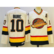 Dingwu Men's Bure 10 Vancouver Ice Hockey Jersey, 10 White, M