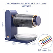 WZCPCV Rechargeable Shaved Ice Maker, 13000 RPM Electric Snow Cone Machine with Stainless Steel Ice Plate and 5 Colored Straws, Royal Blue