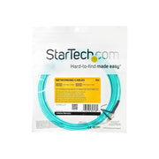 StarTech.com Fiber Optic Cable, 5m OM3 Multimode LC UPC to LC UPC, 50/125m, Aqua LSZH Jacket, 10Gbps A50FBLCLC5