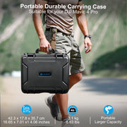 Lekufee Waterproof Hard Carrying Case for DJI Mavic 4 Pro Combo with Custom Foam Insert, Impact Resistant, Dustproof, Black, LK1202